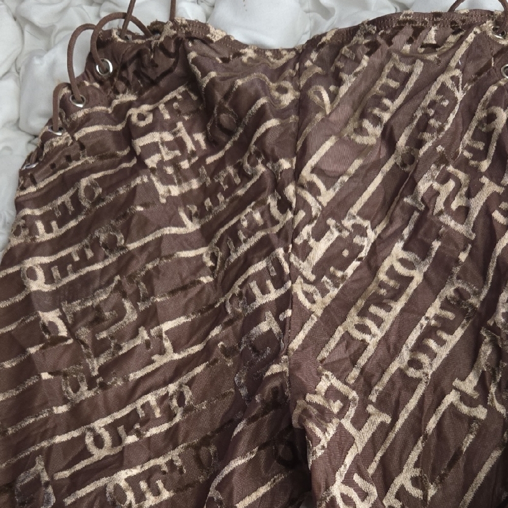 Fashion Nova Brown and Tan Textured Top